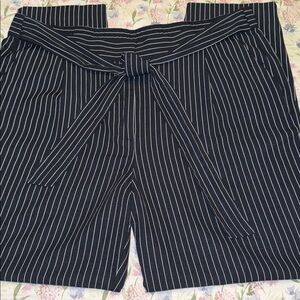 TOMMY HILFIGER Navy Pinstripe Tie Front High Rise Slacks Career Size L